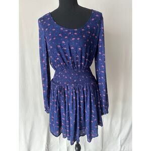 Anthropologie kimchi blue mini dress floral long sleeve small